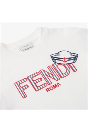 T-shirt in jersey con ricamo Fendi FENDI KIDS | JMI5187AJF0TU9